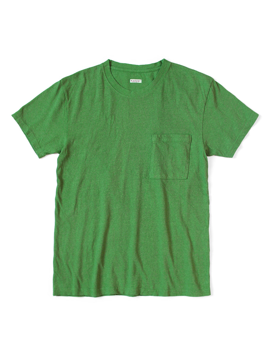Gauze Jersey Crew Pocket T - Green