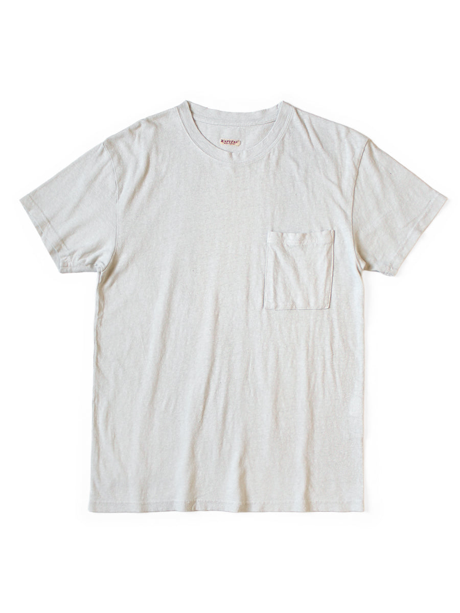 Gauze Jersey Crew Pocket T - Ivory