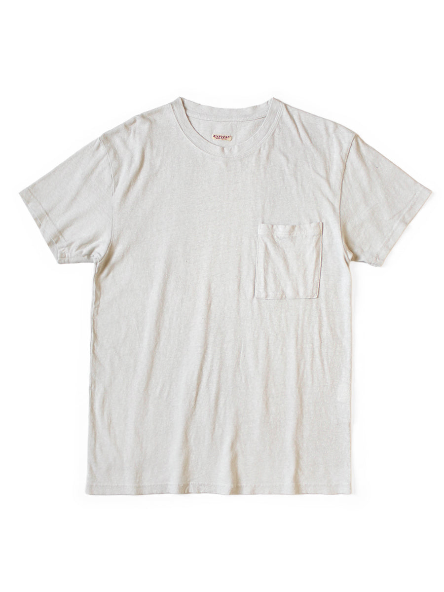 Gauze Jersey Crew Pocket T - Ivory
