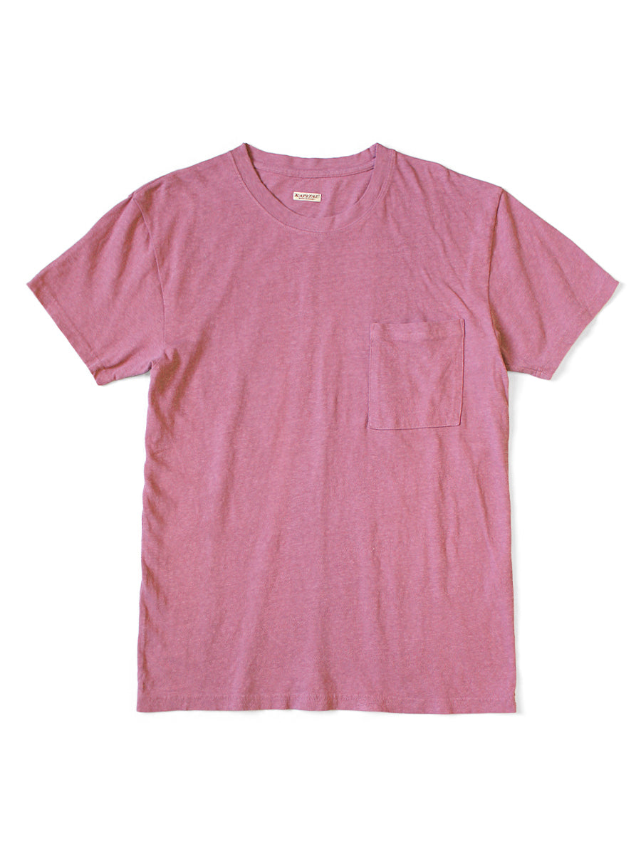 Gauze Jersey Crew Pocket T - Pink