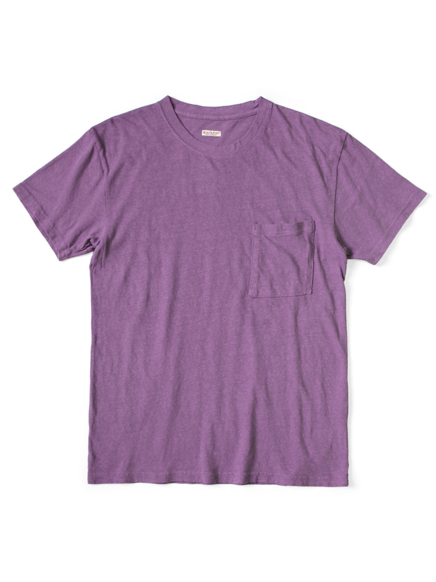 Gauze Jersey Crew Pocket T - Purple