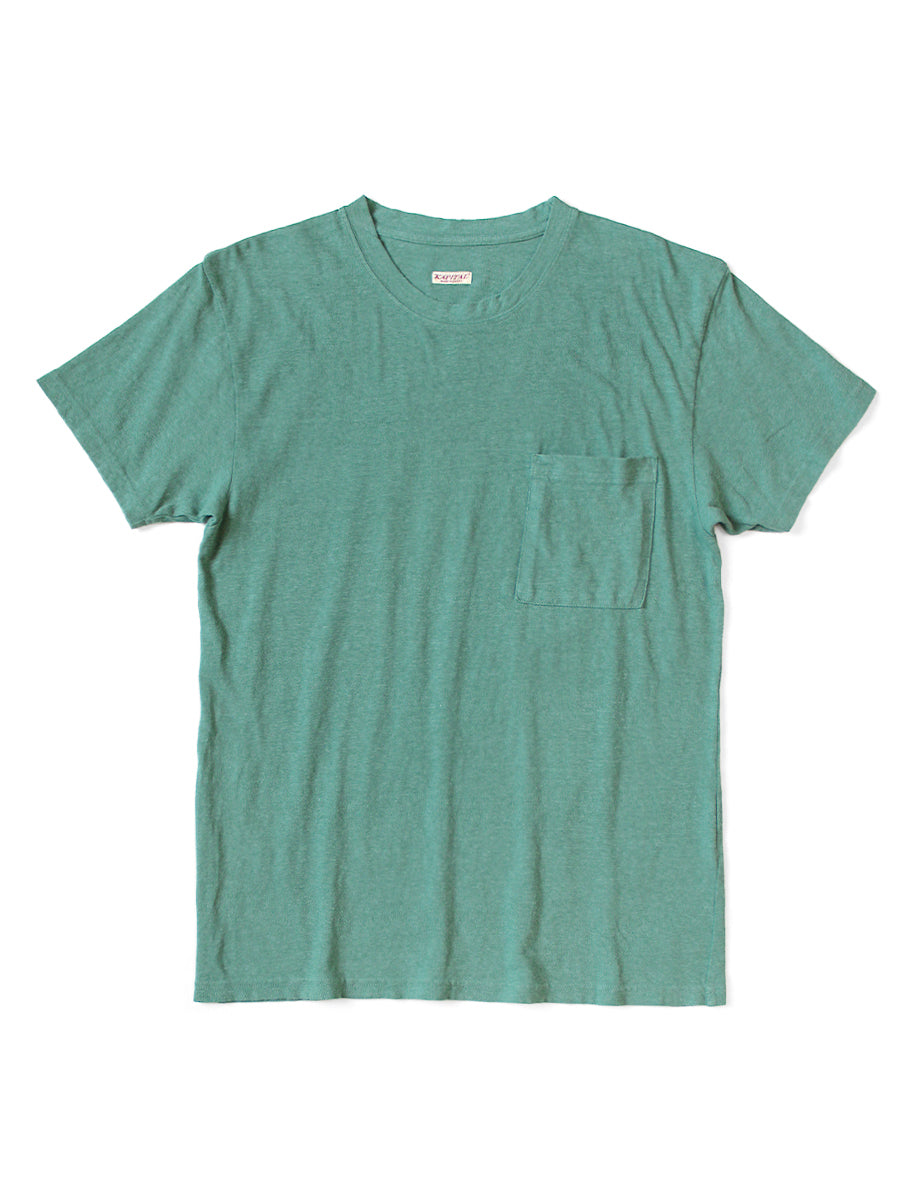 Gauze Jersey Crew Pocket T - Turquoise