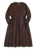 Tencel x Double Gauze Butter Dress - Brown