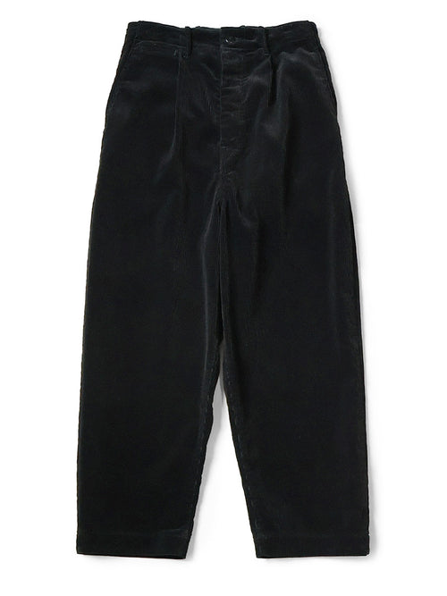7W Corduroy High Waist Knee Pants - Black