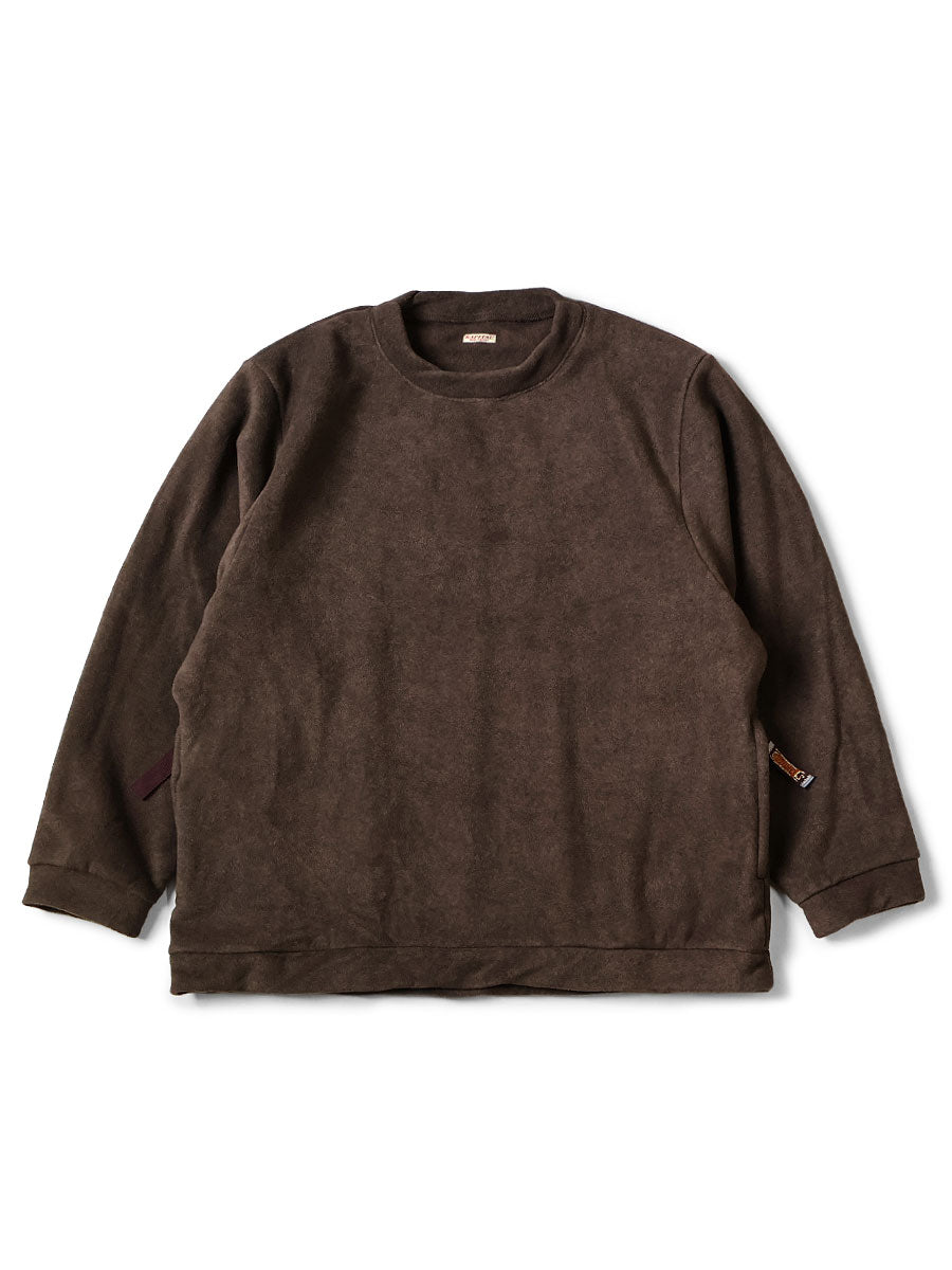 Reverse Fleece BIG Crew Sweat - Brown