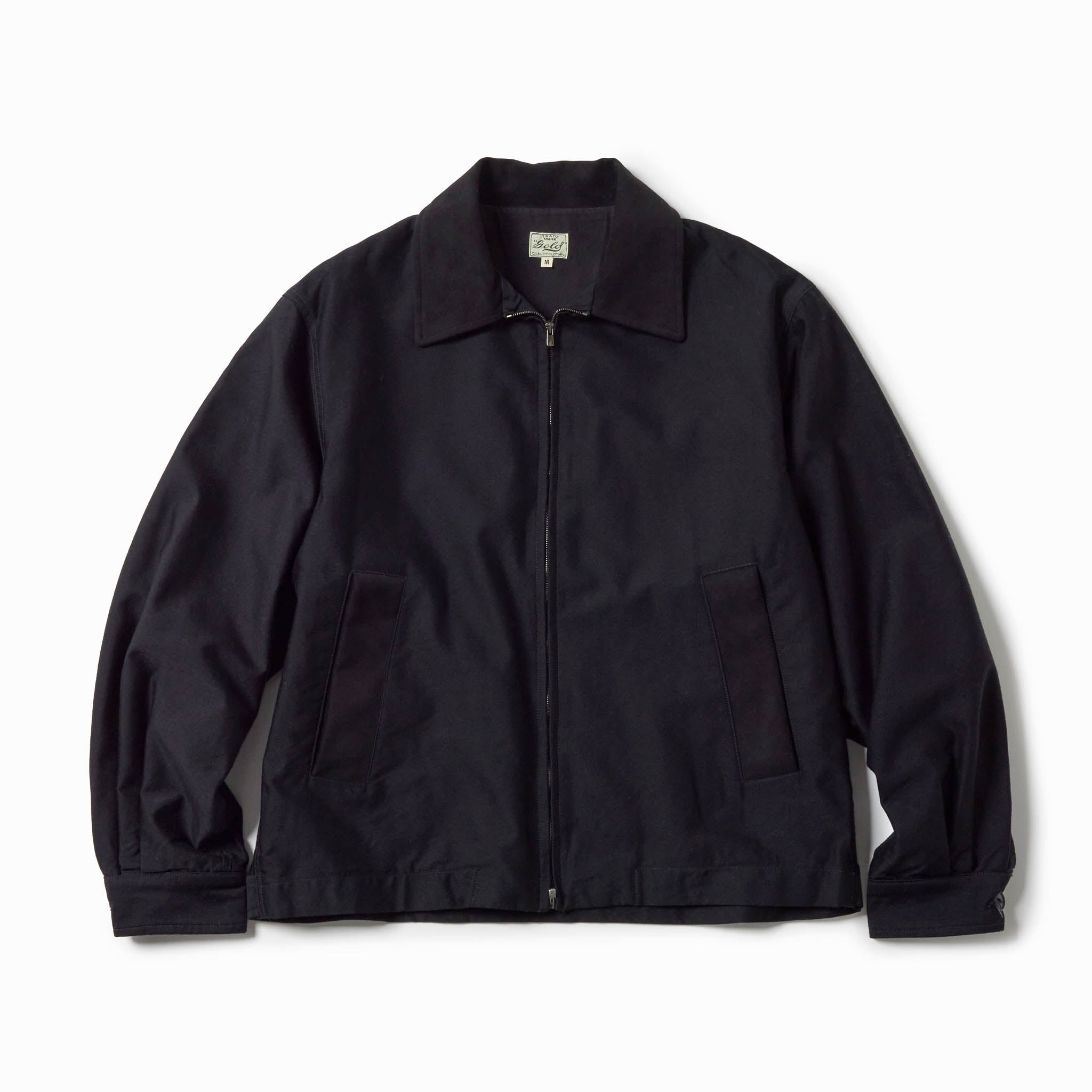 GL15729 /  WOOL COTTON MOLESKIN SPORTS  JACKET - BLACK