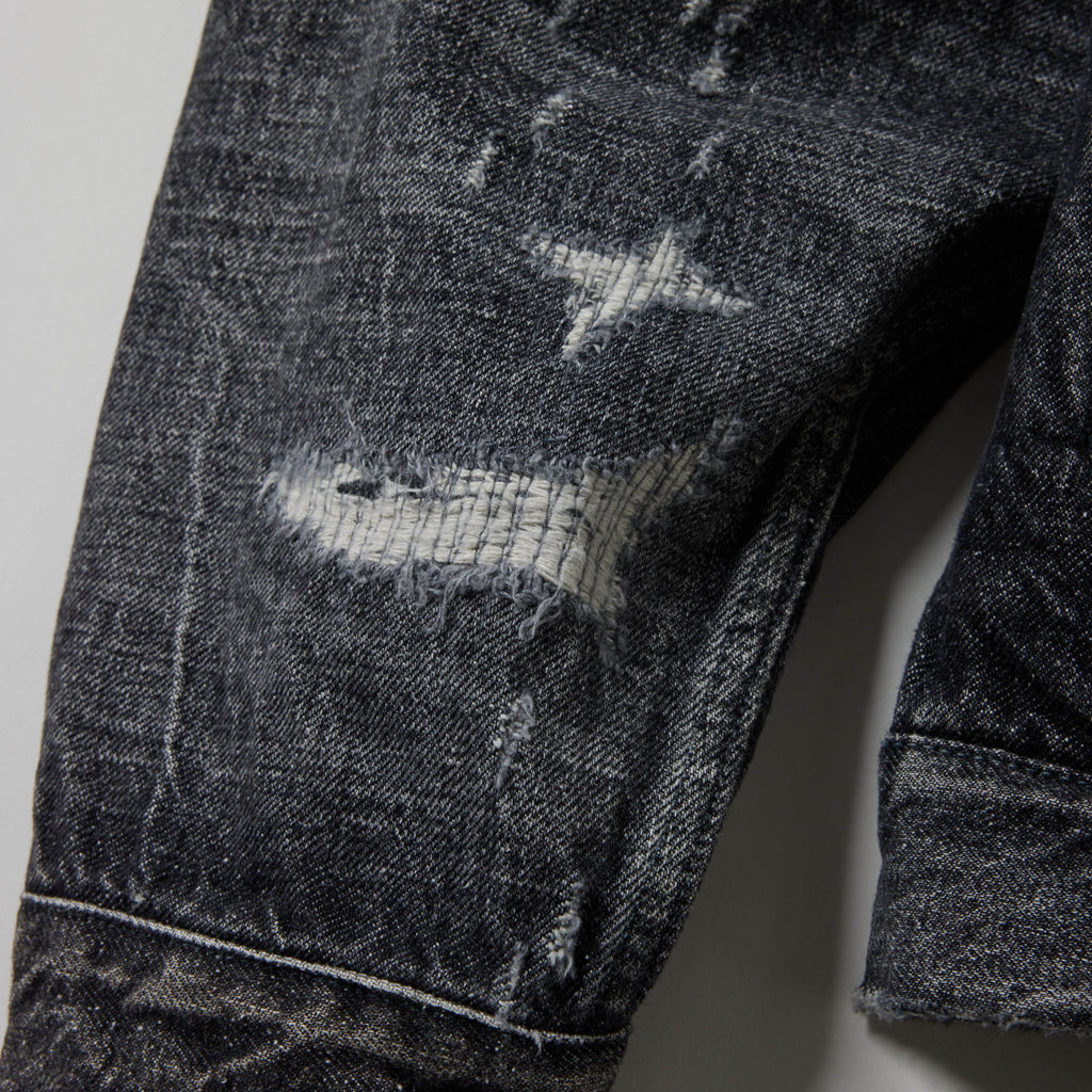 Recycled Waste Suvin Cotton Yarn 14oz. Denim Jacket Vintage Washed