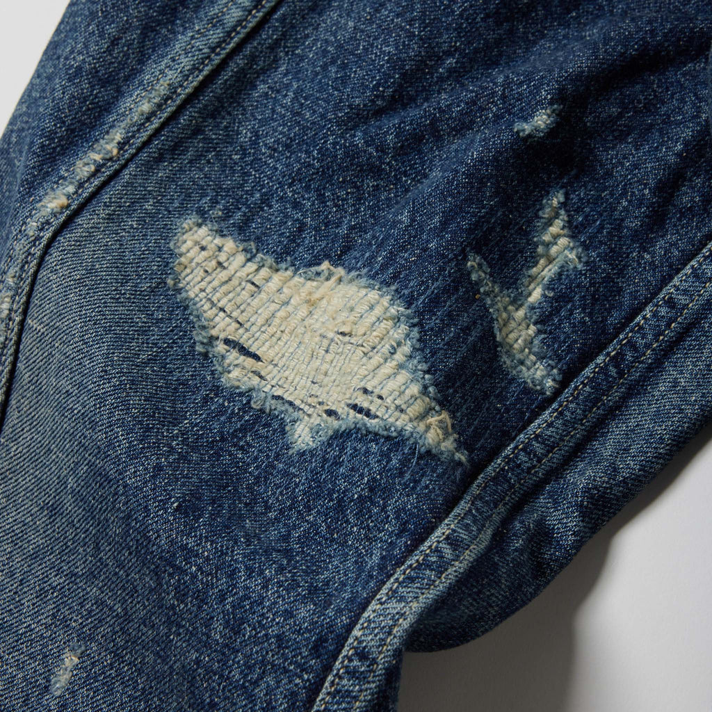 Recycled Waste Suvin Cotton Yarn 14oz. Denim Jacket Vintage Washed