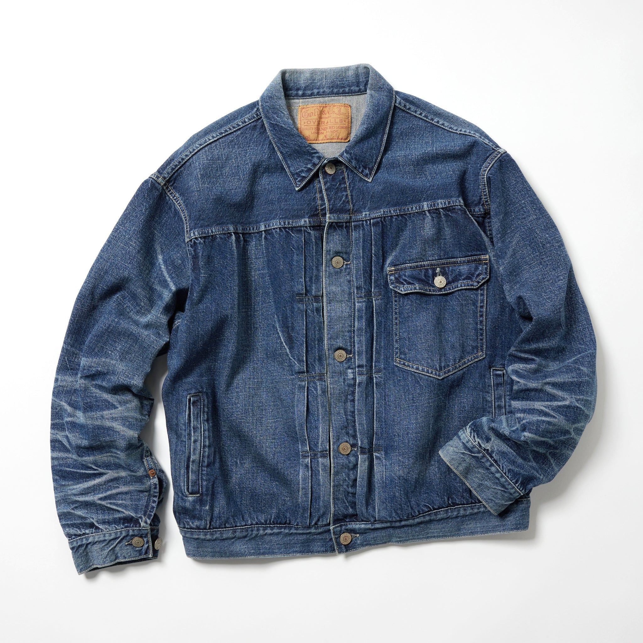 Recycled Waste Suvin Cotton Yarn 11.5oz. Denim Blouse Vintage Washed