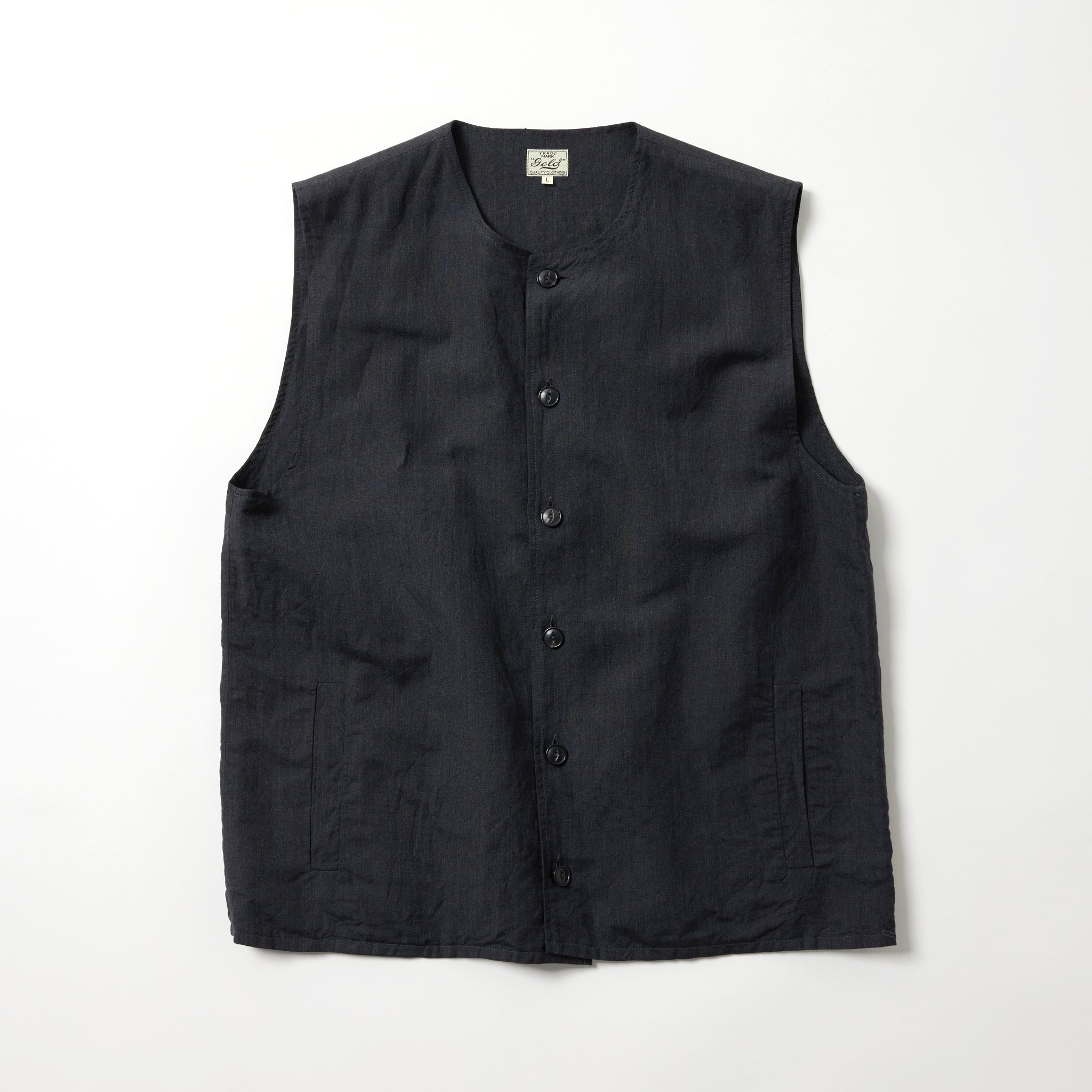Linen Wool Tropical Crew Neck Vest - C.GRAY