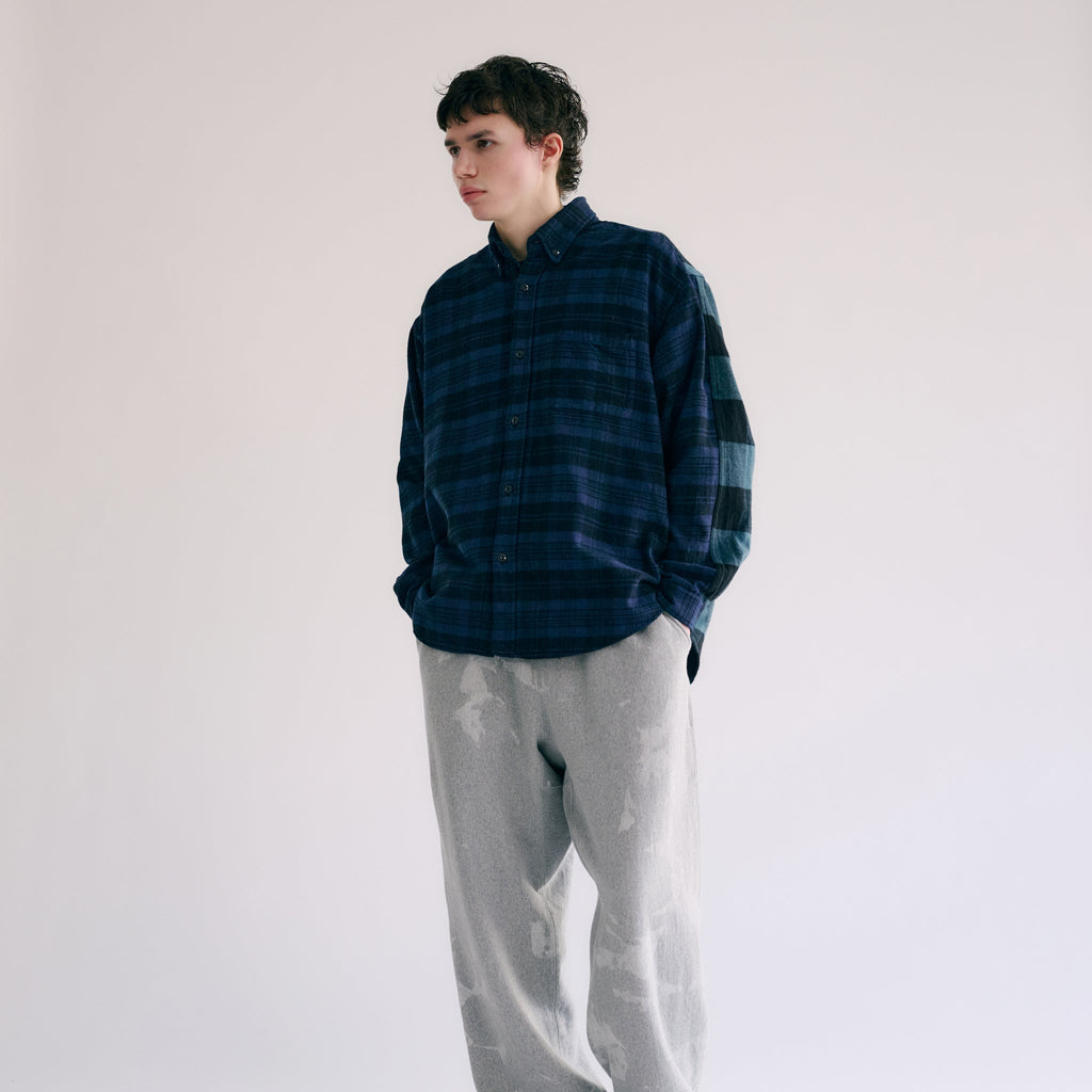 GL29138 / COTTON NEL CHECK SHIRT SWITCH B.D SHIRT