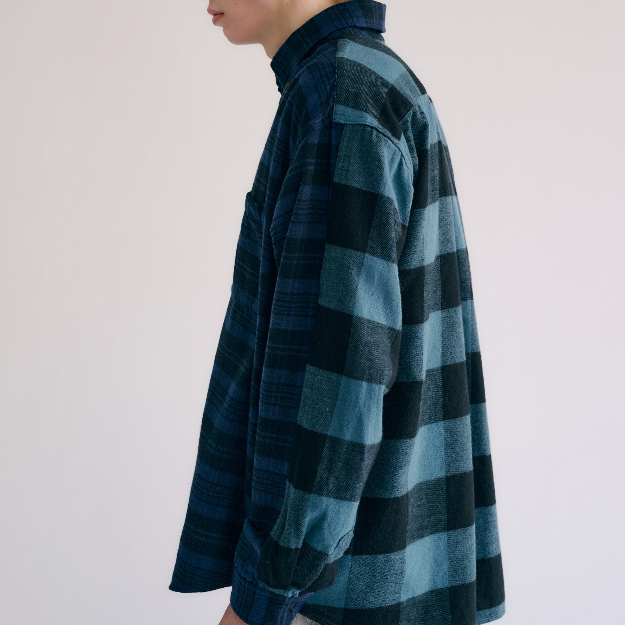 GL29138 / COTTON NEL CHECK SHIRT SWITCH B.D SHIRT