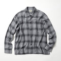 Cotton X Silk Nel Check Open Shirt - GRAY