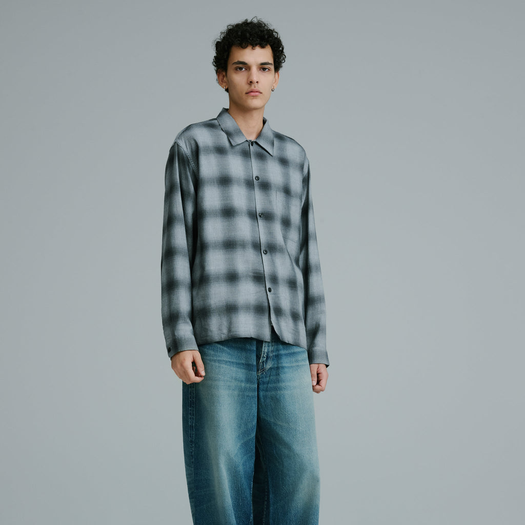 Cotton X Silk Nel Check Open Shirt