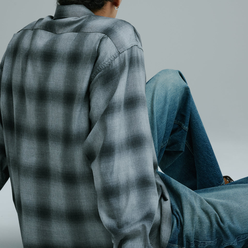 Cotton X Silk Nel Check Open Shirt