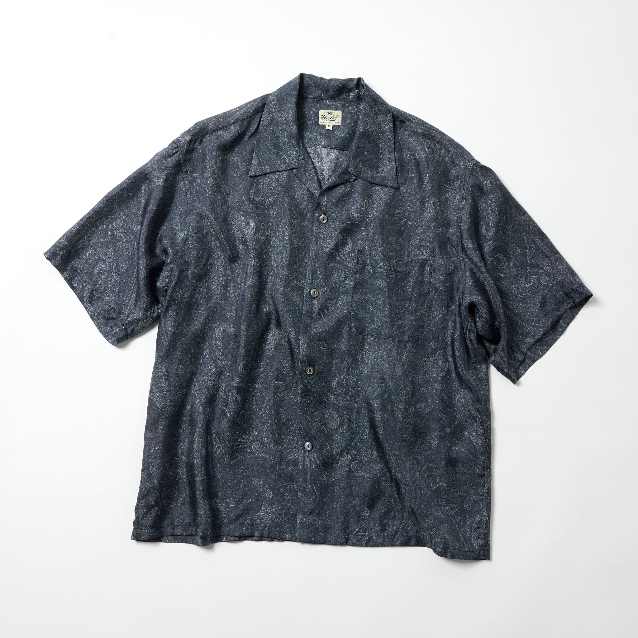 Paisley Pattern Silk Twill Open Shirt