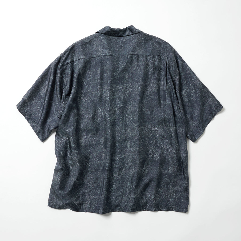 Paisley Pattern Silk Twill Open Shirt