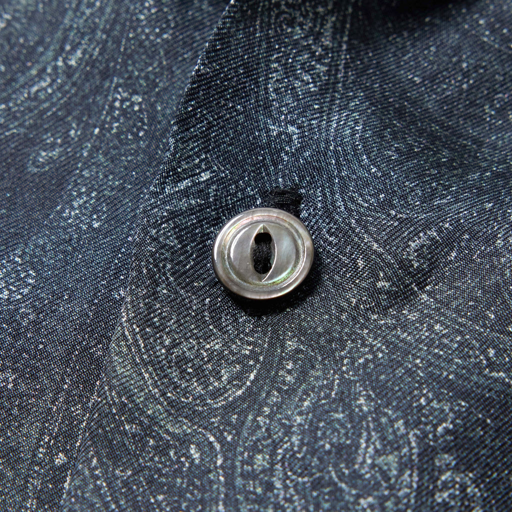 Paisley Pattern Silk Twill Open Shirt