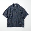 Paisley Pattern Silk Twill Open Shirt - NAVY