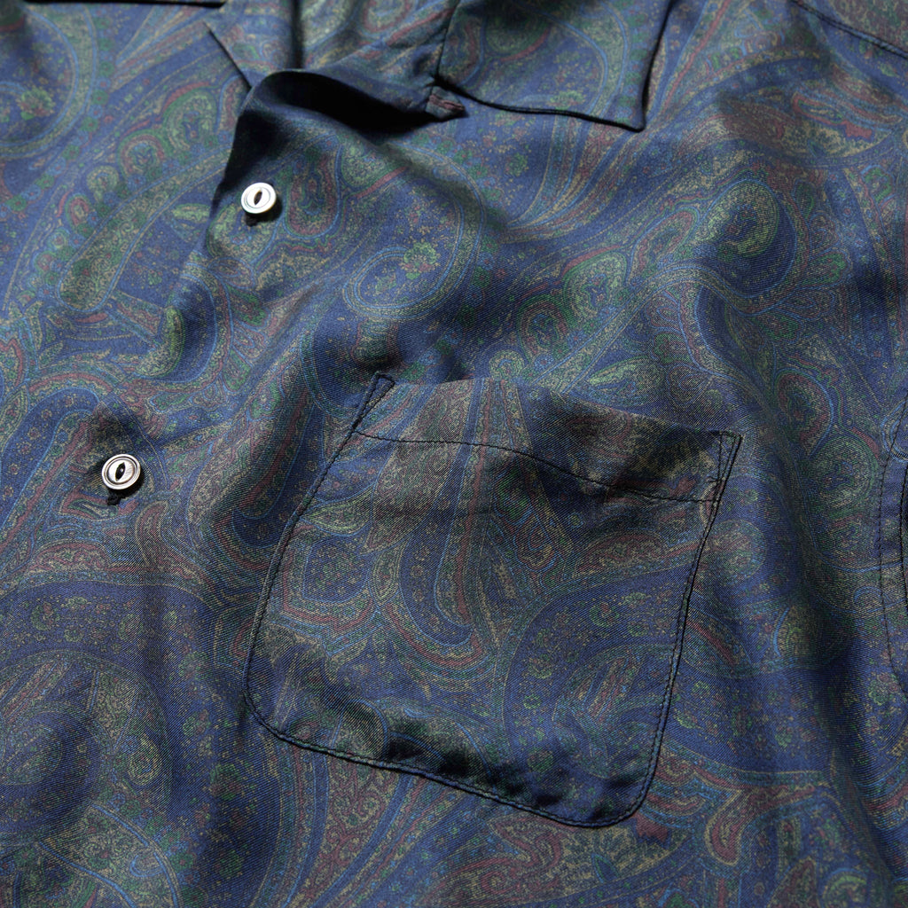 Paisley Pattern Silk Twill Open Shirt