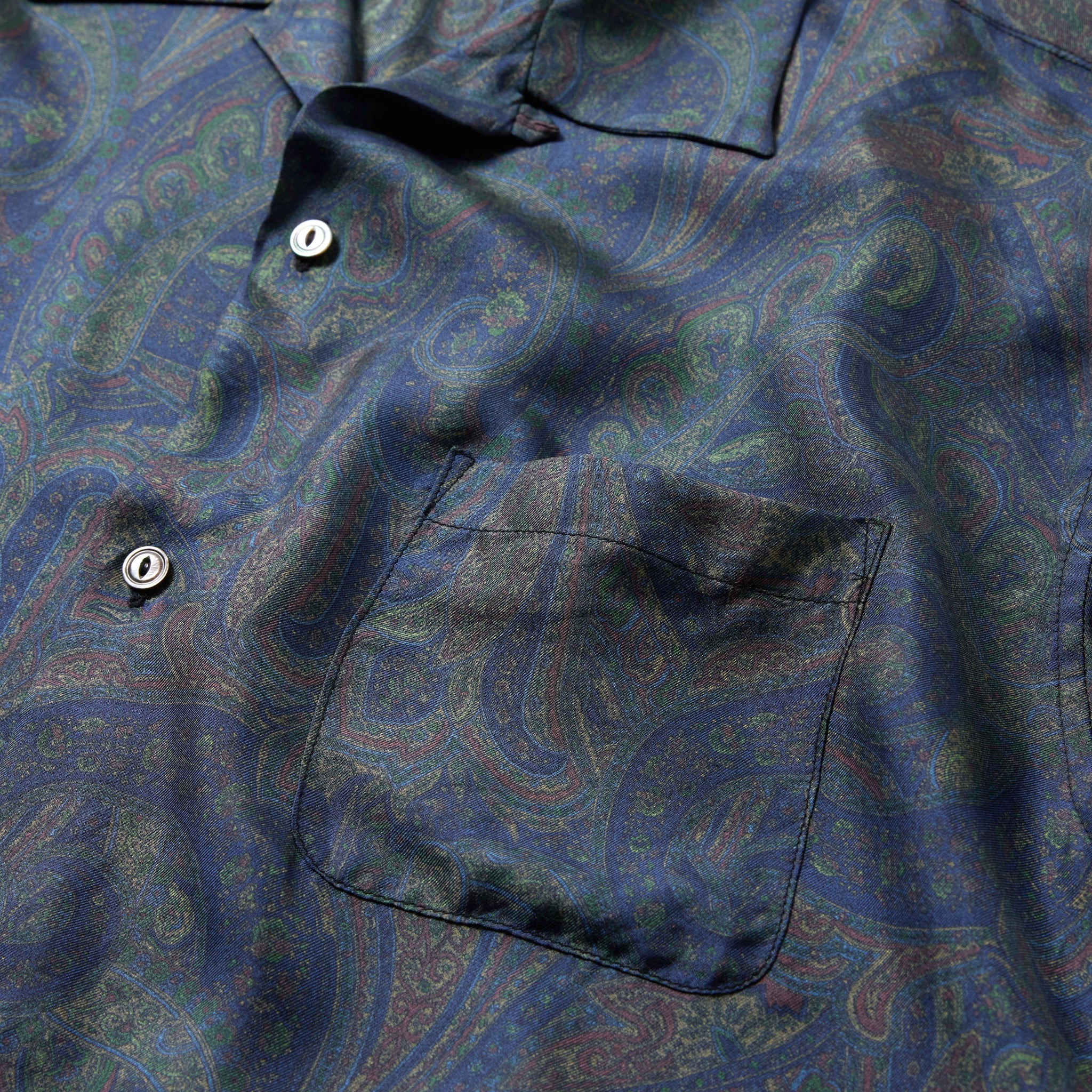 Paisley Pattern Silk Twill Open Shirt
