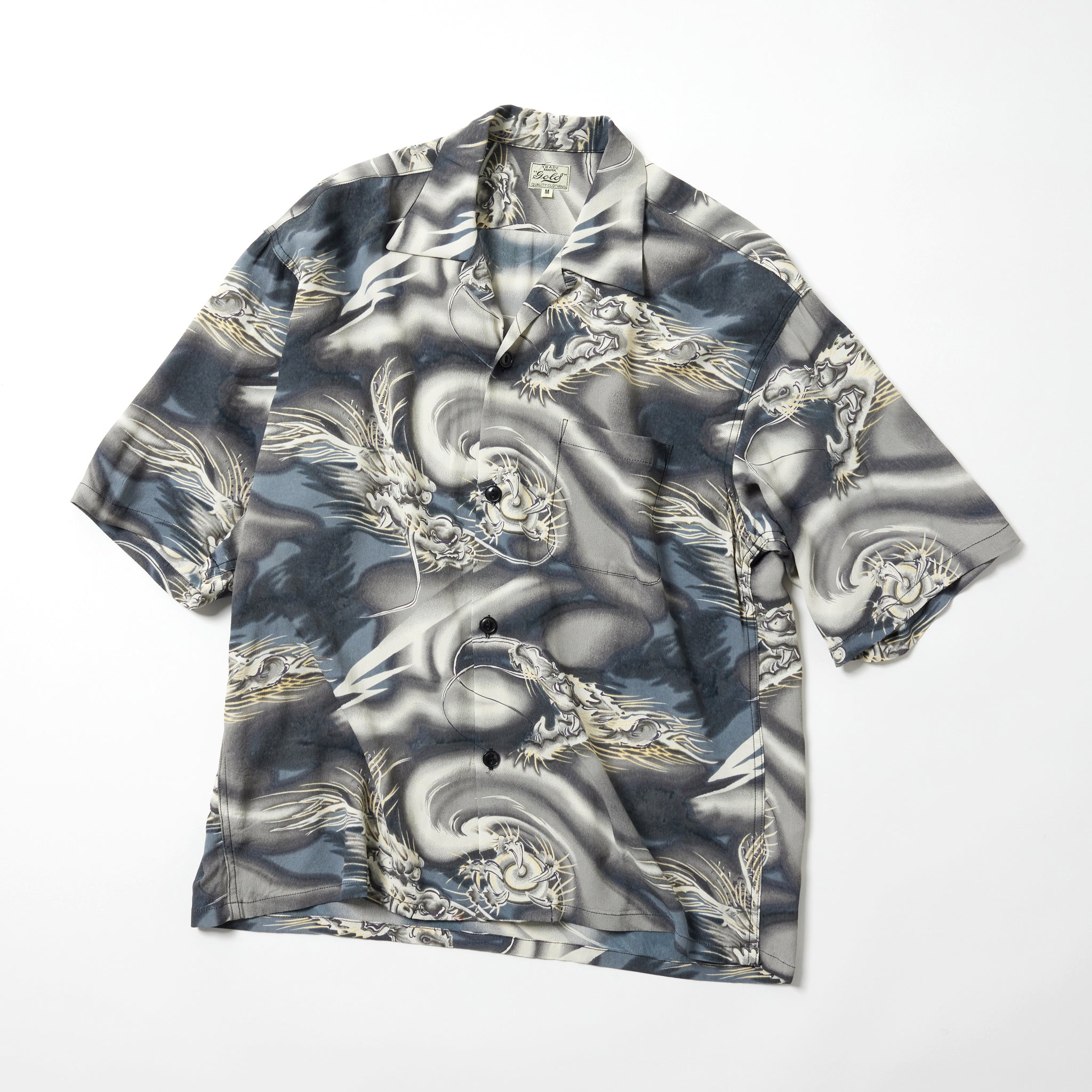 Aloha Shirt 'Dragon' - BLACK