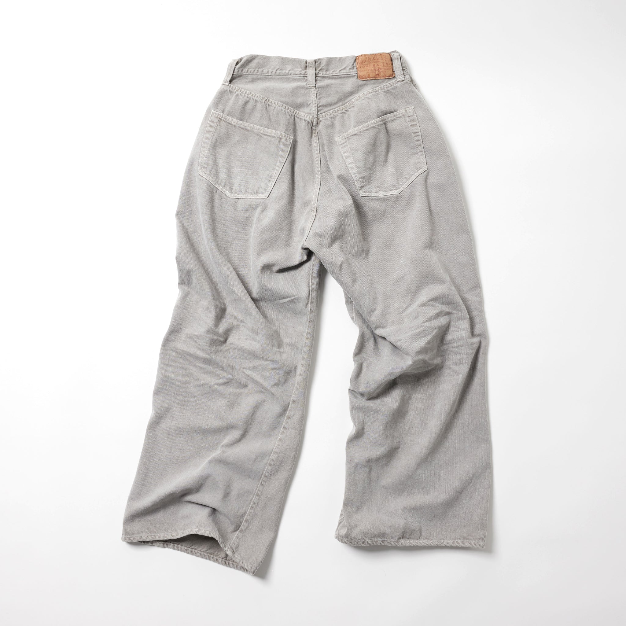 Recycled Waste Suvin Cotton Yarn 11.5oz. Denim 5Pocket Baggy Pants Vintage Washed