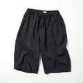 Cotton Nylon Weather Cloth Easy Wide Shorts - BLACK
