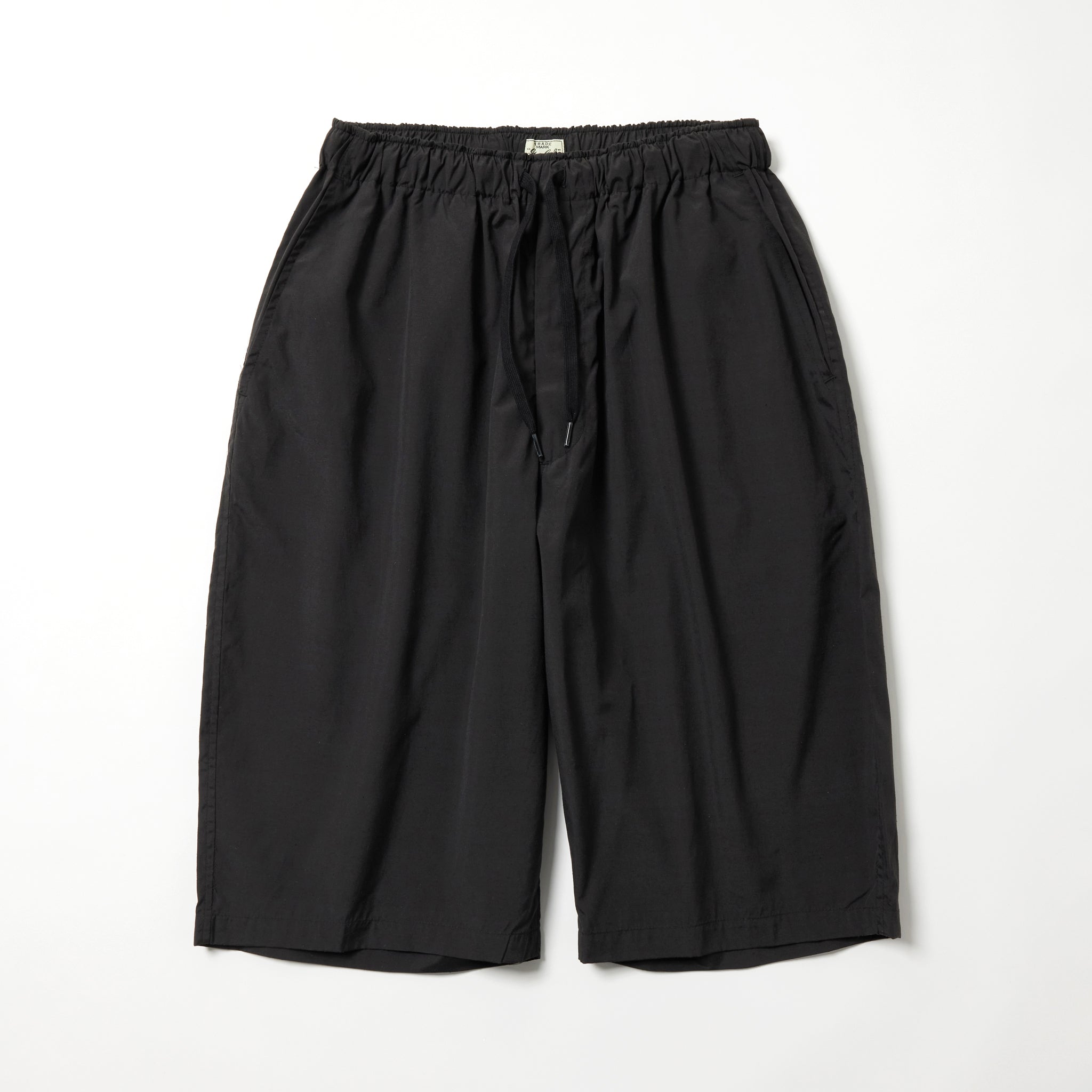 Silk Nep Weather Cloth Easy Wide Shorts - A.BLACK