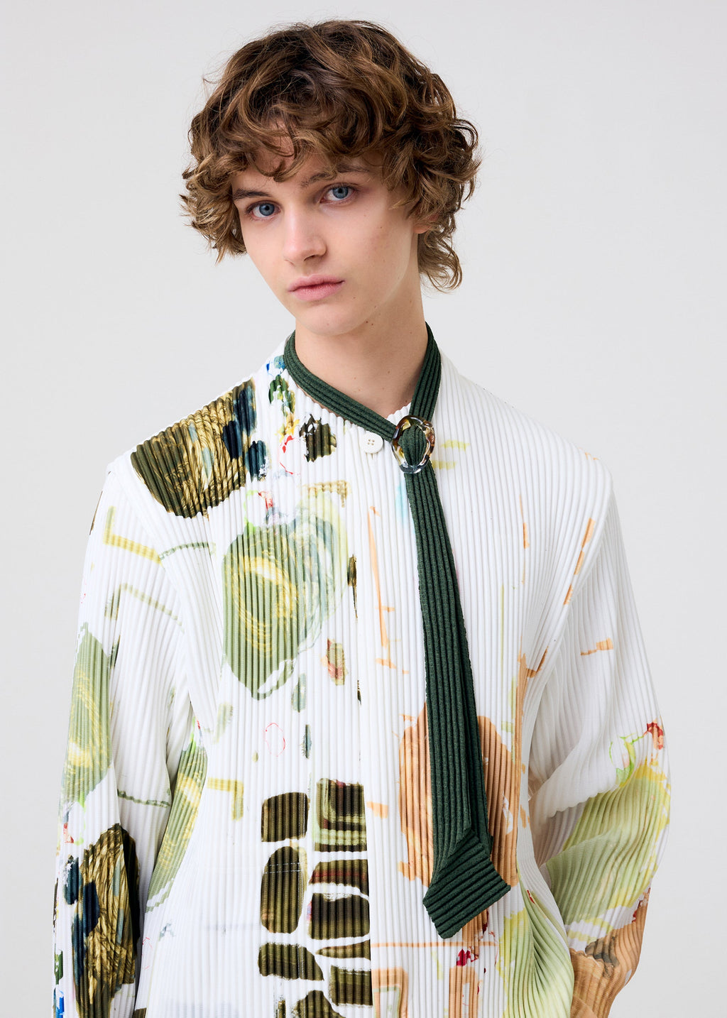 Pleated Seersucker Tie