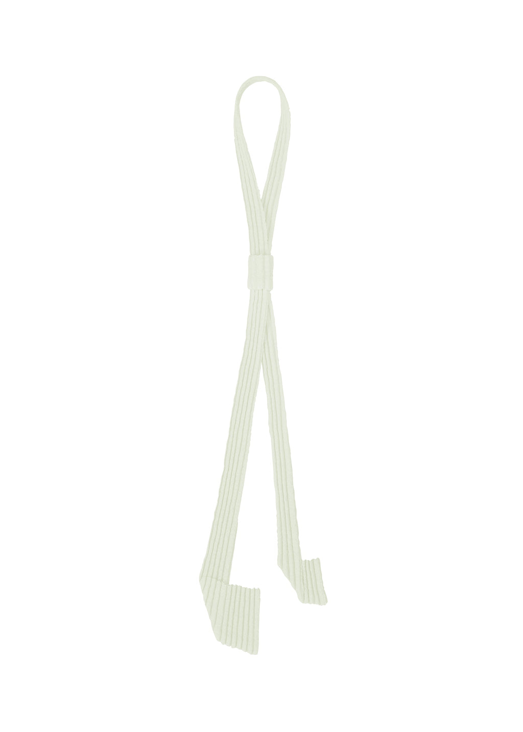 Pleated Seersucker Tie - WHITE GREEN