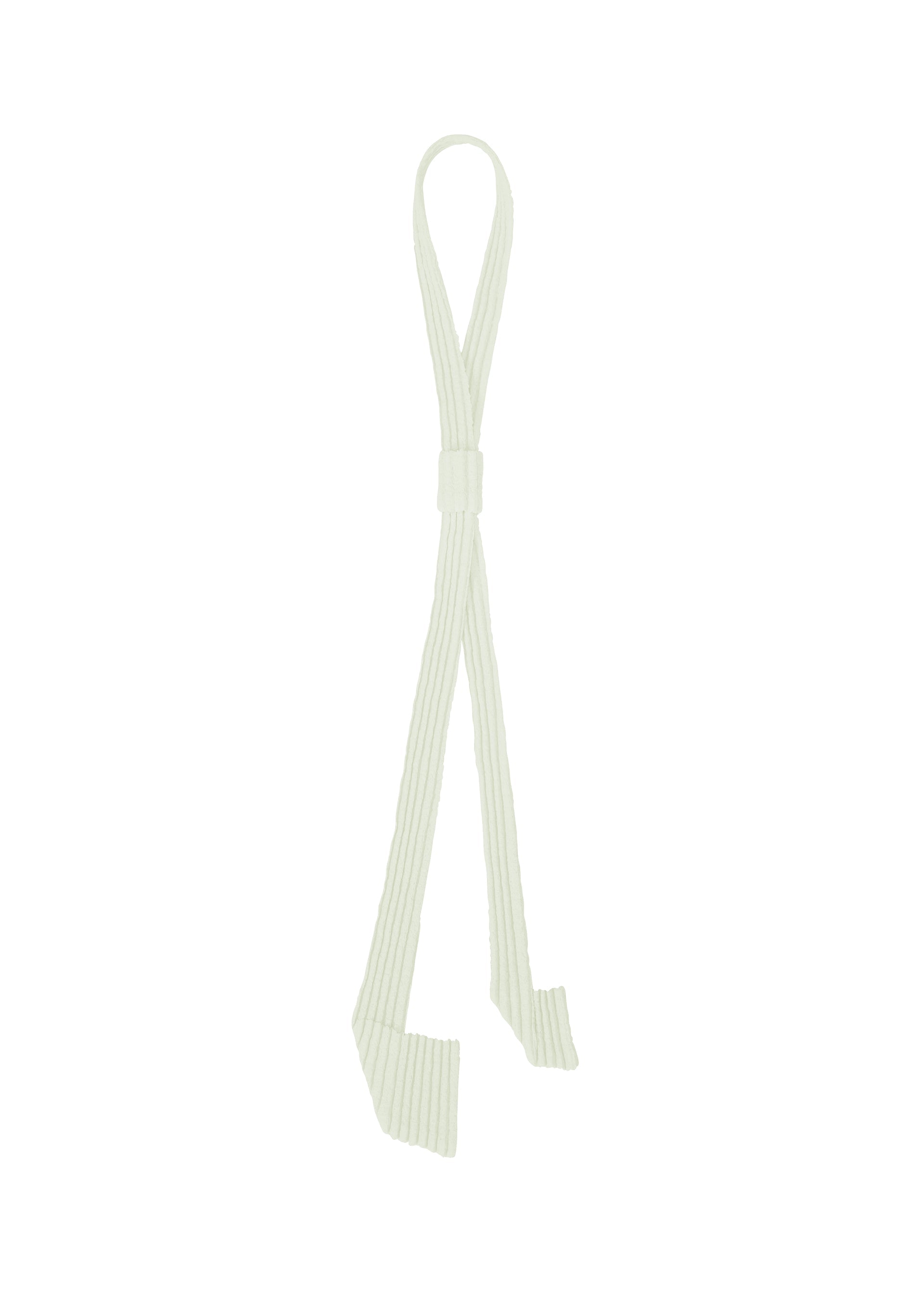 Pleated Seersucker Tie - WHITE GREEN