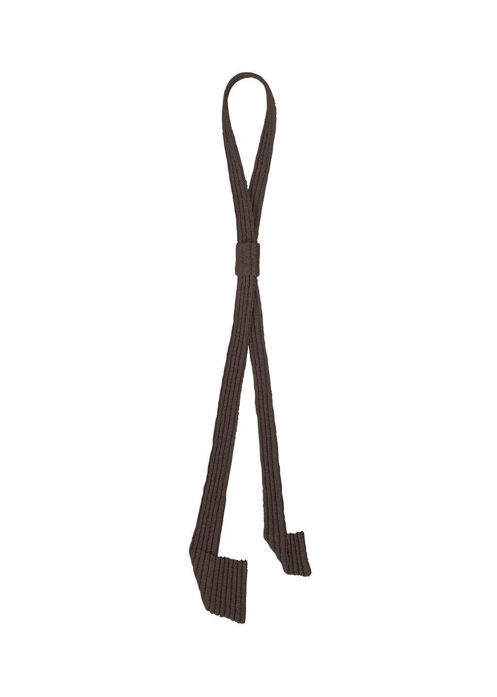 Pleated Seersucker Tie - BROWN