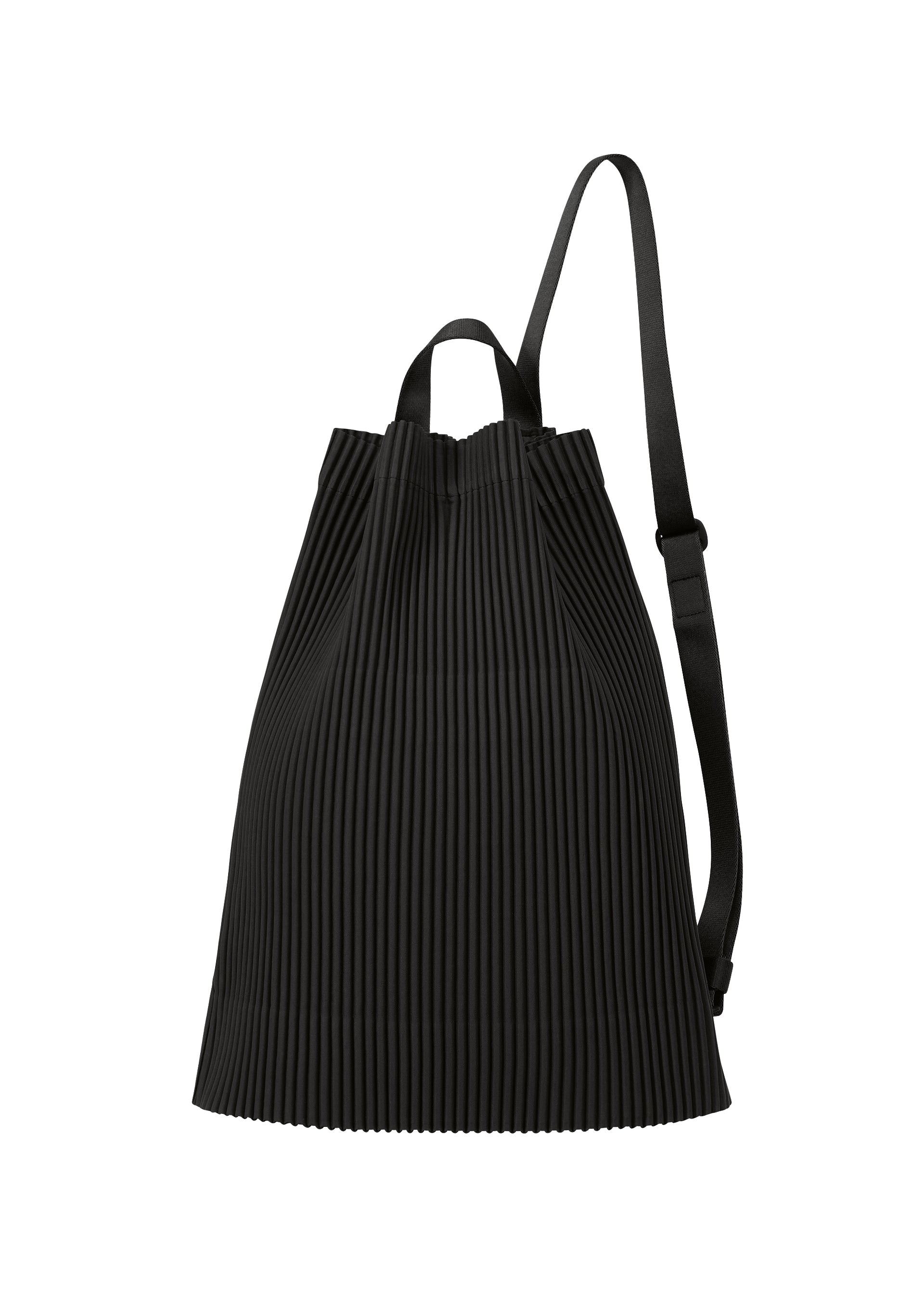 Drawstring Pleats Bag - BLACK