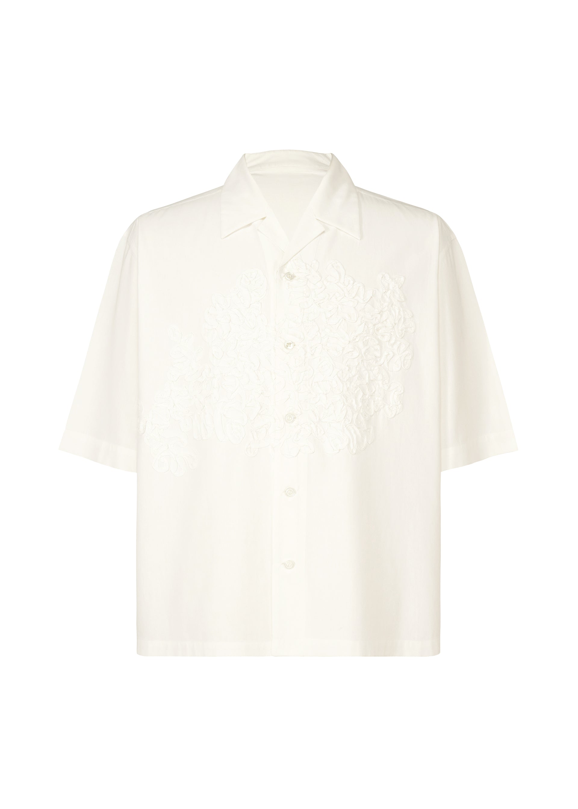 Embroidery Press Shirt - WHITE