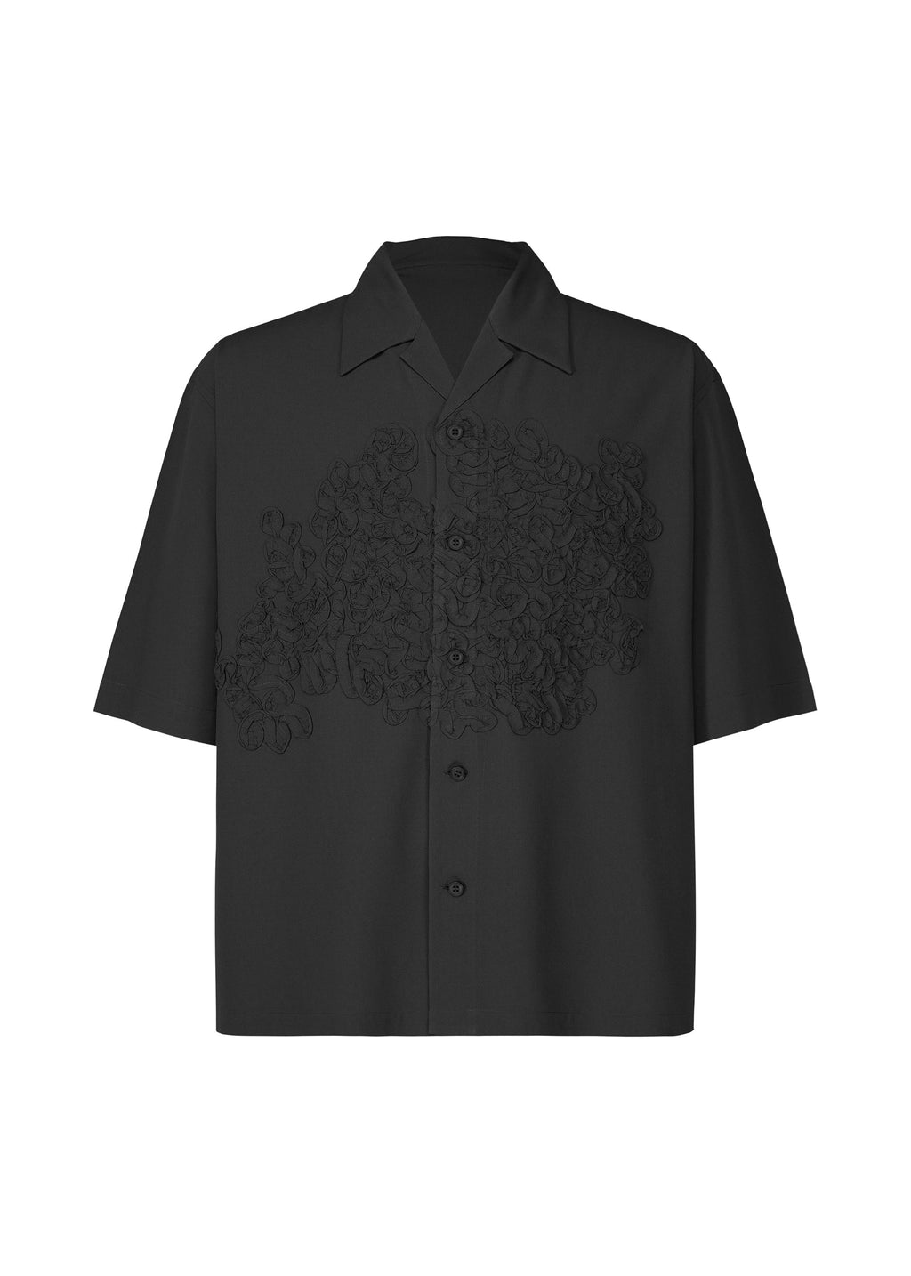 Embroidery Press Shirt - BLACK