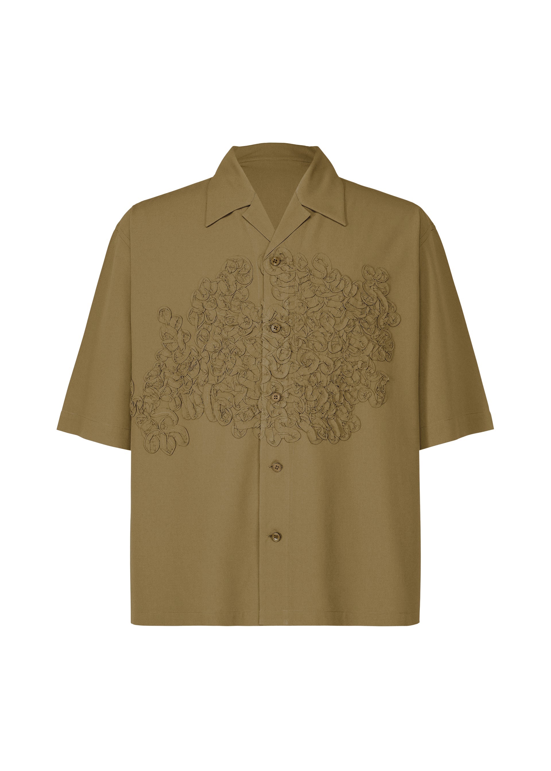 Embroidery Press Shirt - KHAKI