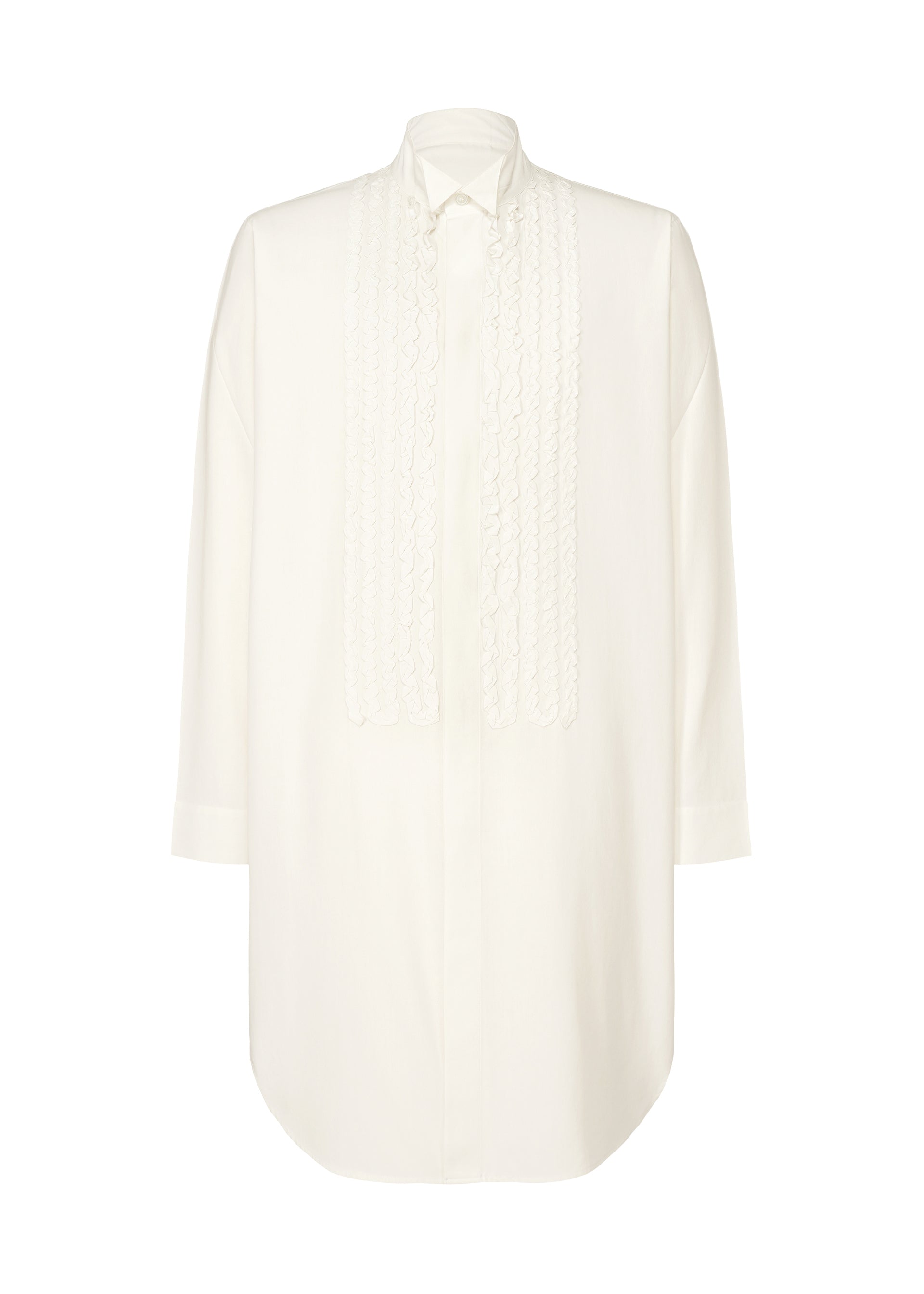 Embroidery Press Shirt - WHITE