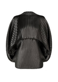 Glossed Metal Pleats - BLACK