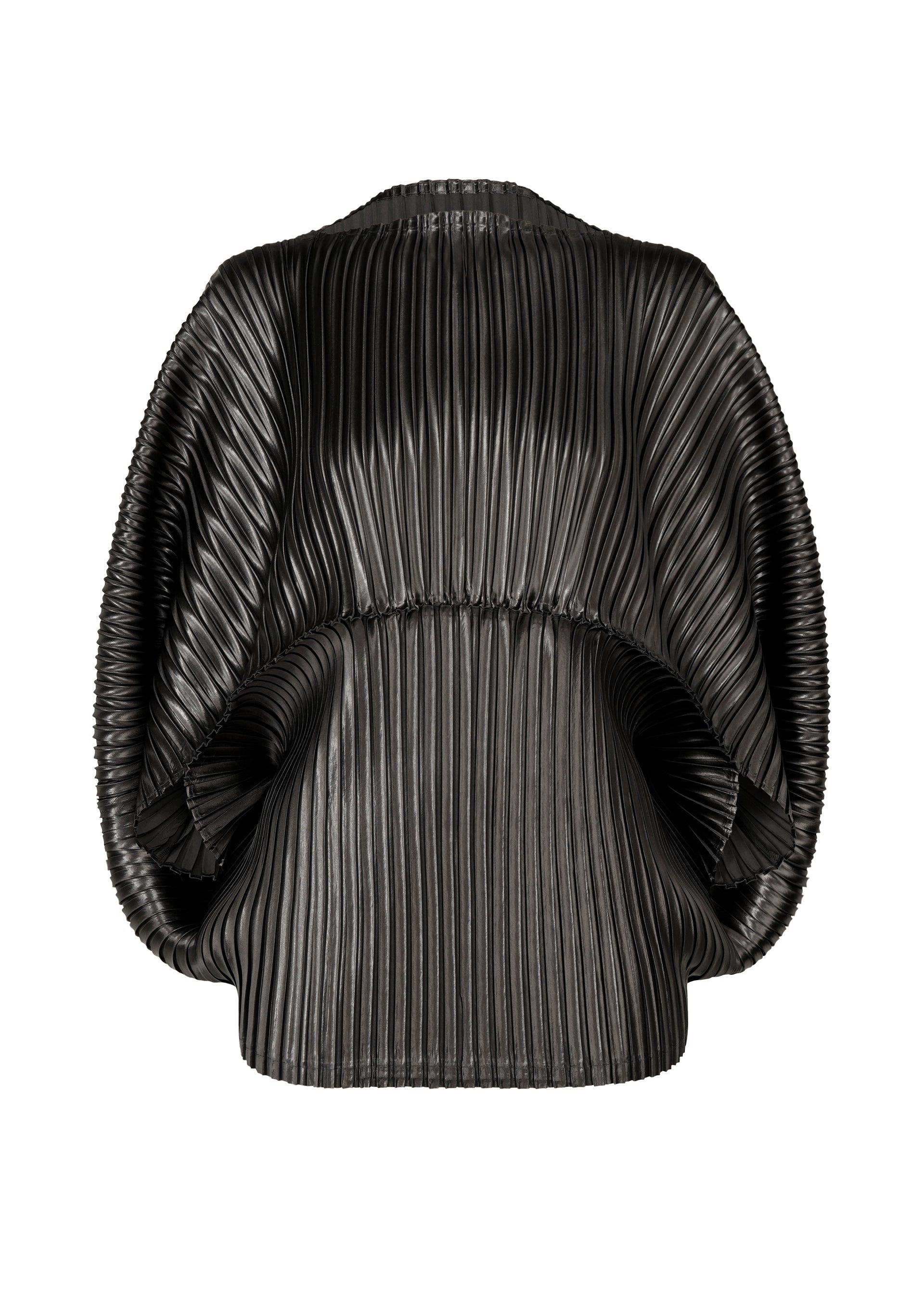 Glossed Metal Pleats - BLACK
