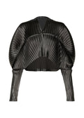 Glossed Metal Pleats - BLACK