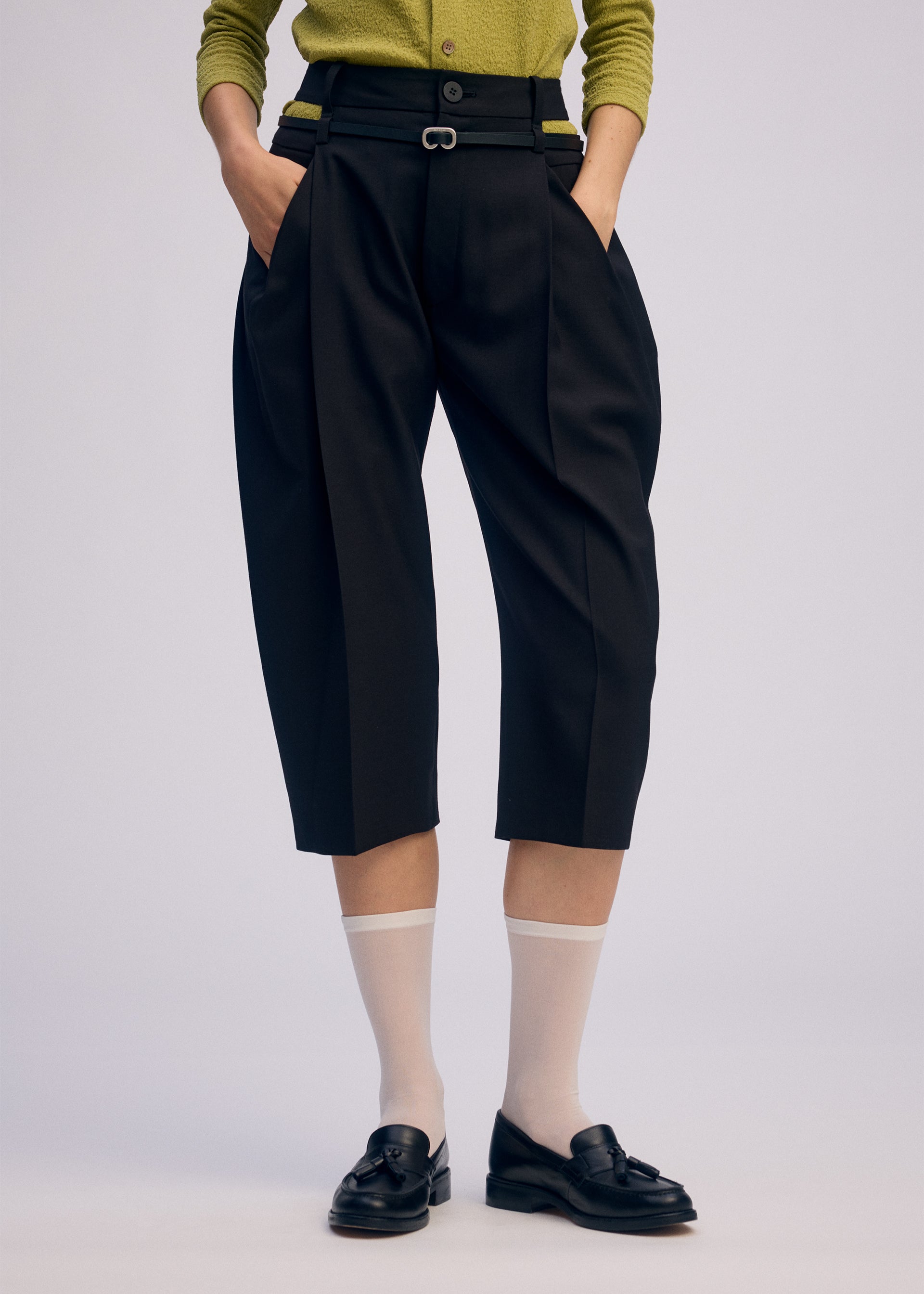 Belted Wool Pants