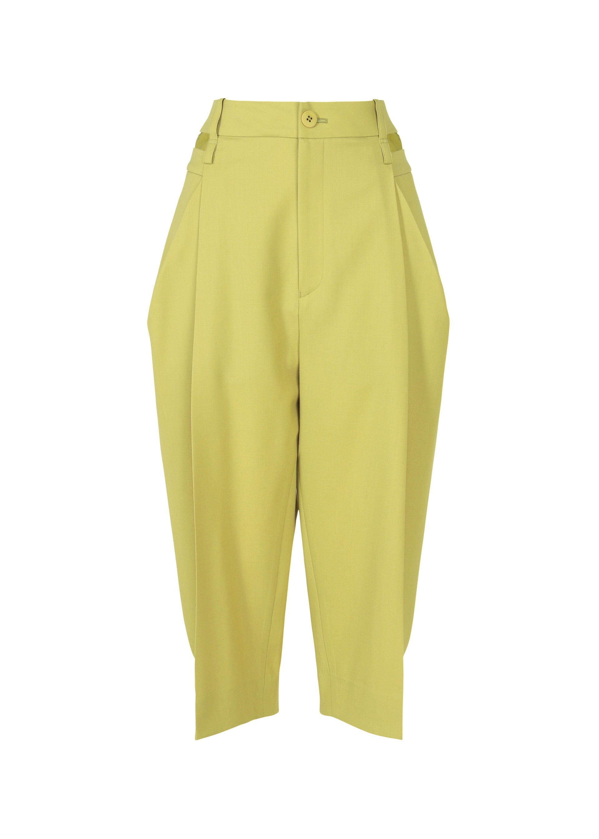 Belted Wool Pants - OLIVE