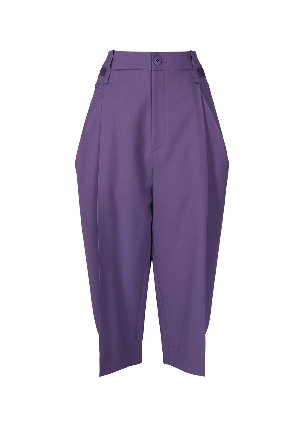 Belted Wool Pants - DARK PURPLE