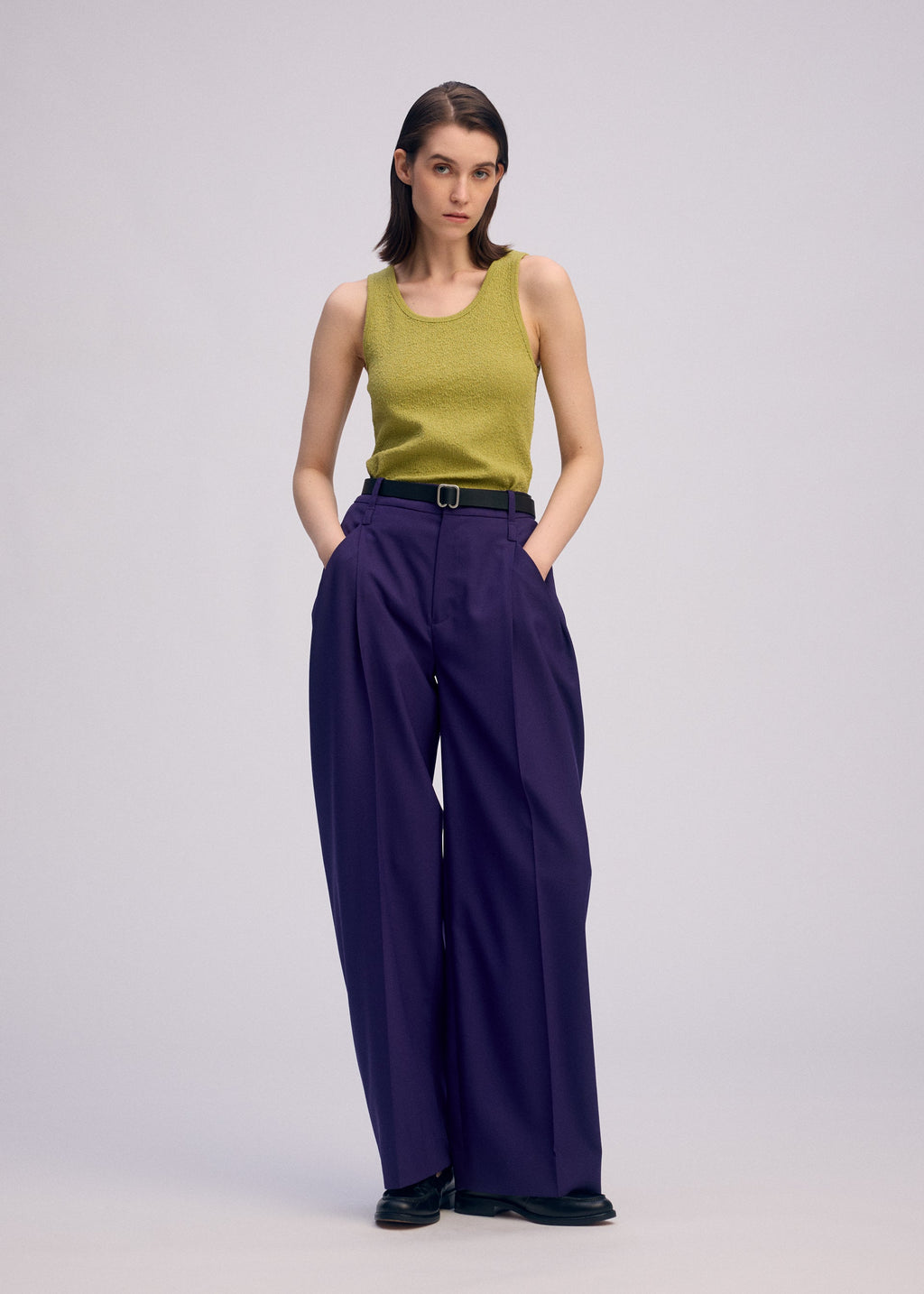 Belted Wool Pants