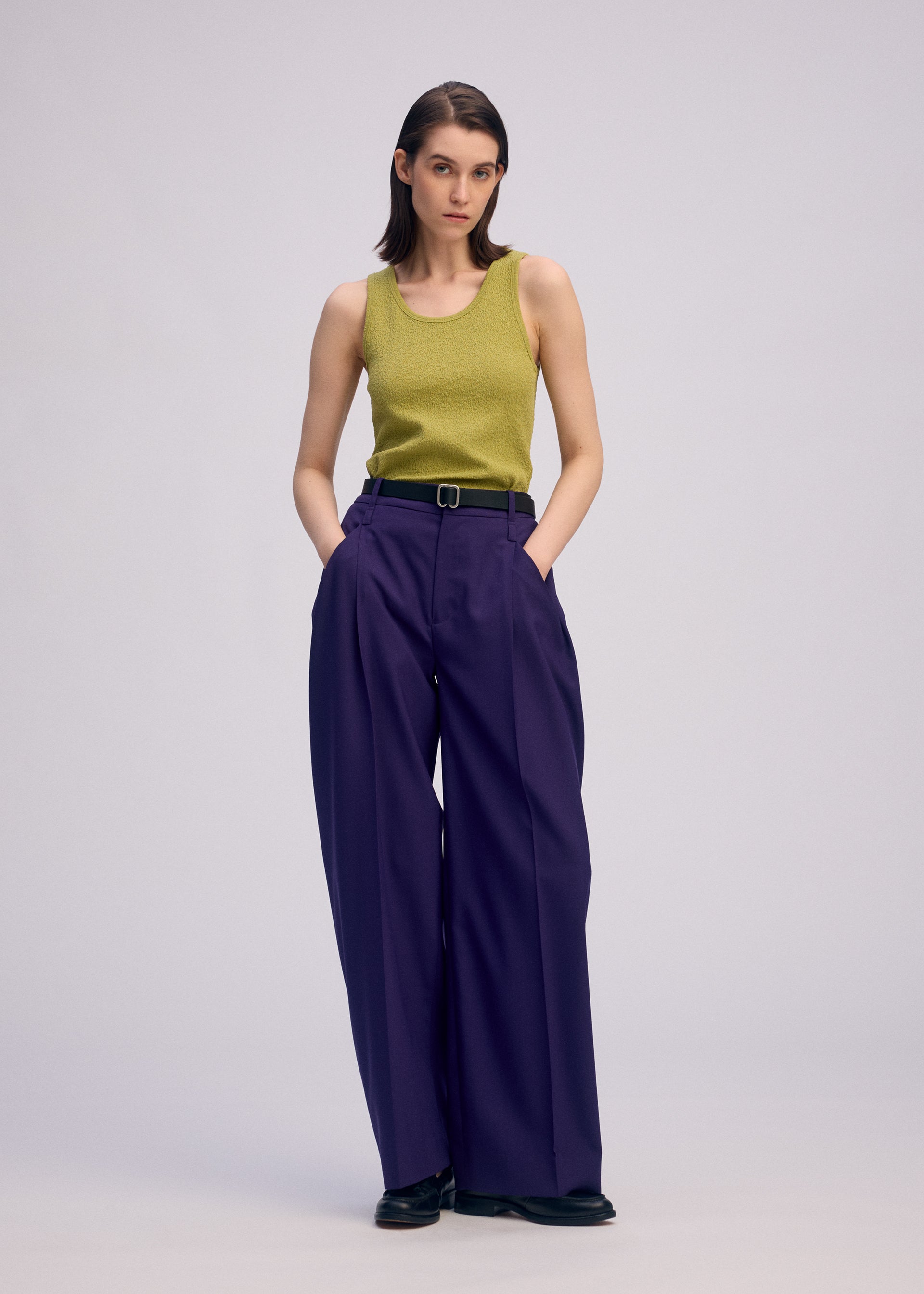 Belted Wool Pants