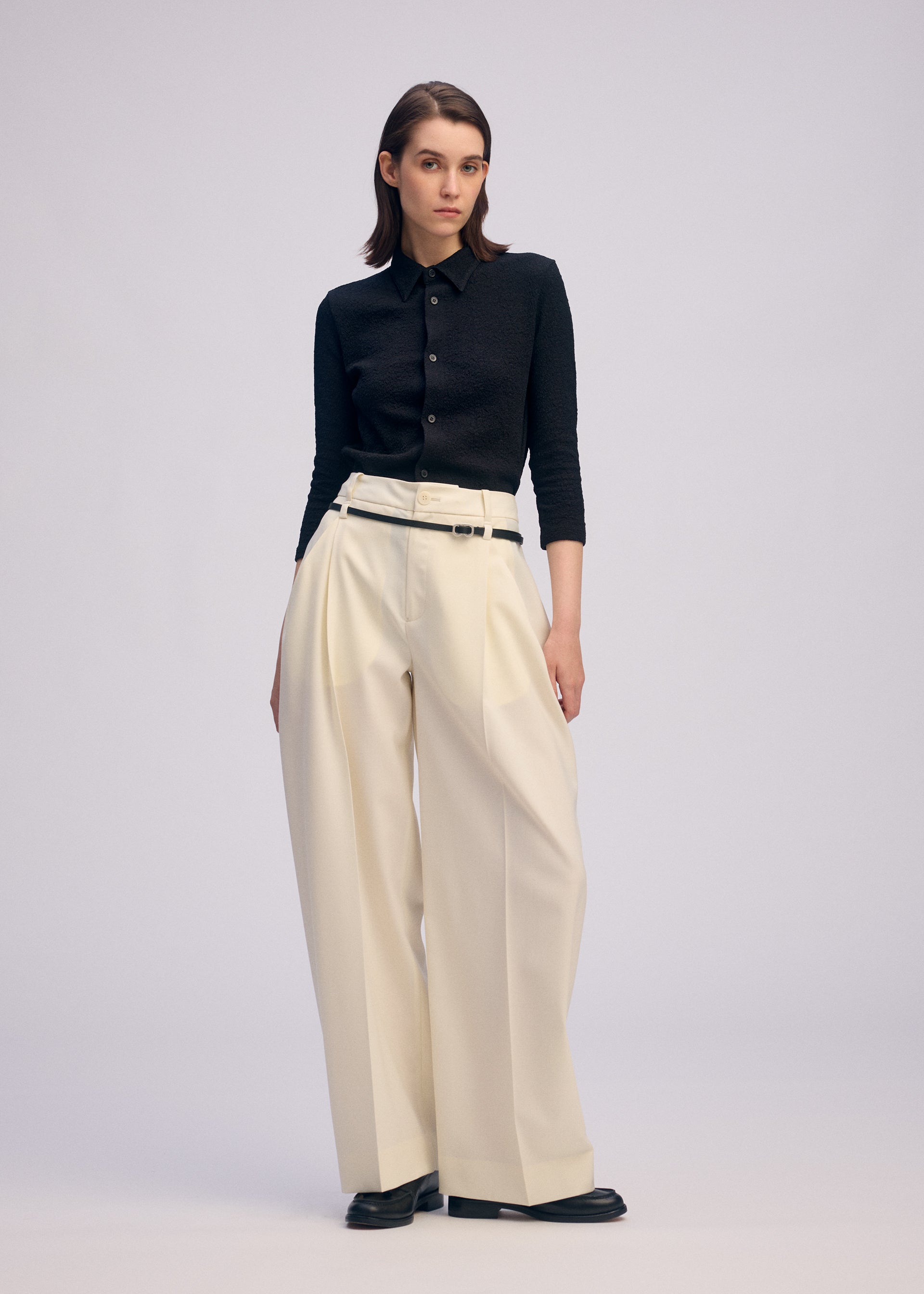 Belted Wool Pants