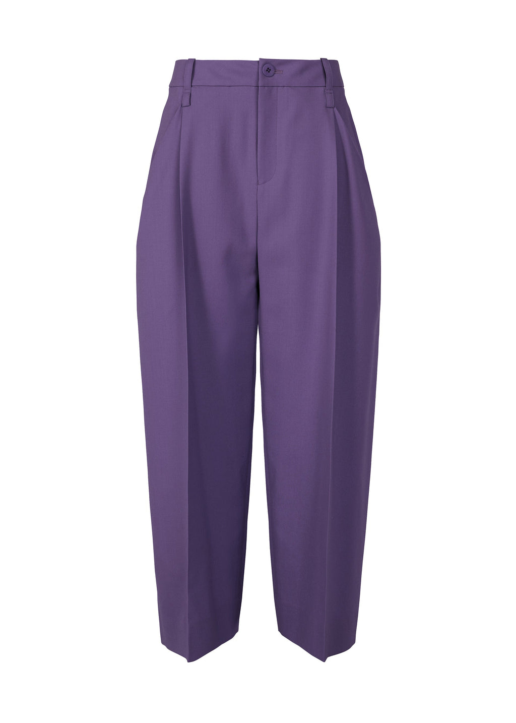 Belted Wool Pants - DARK PURPLE
