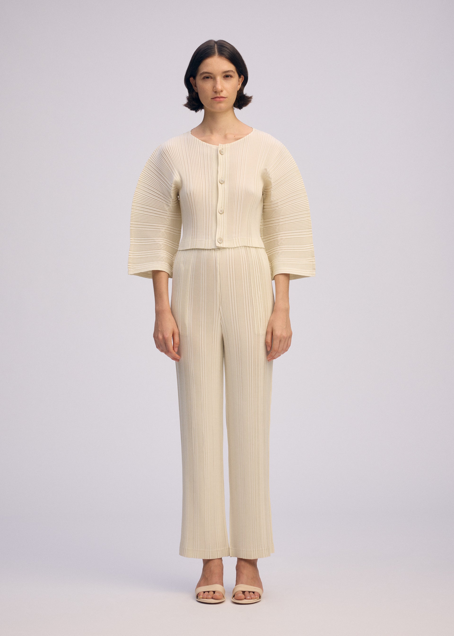 Linen Like Rib Pleats
