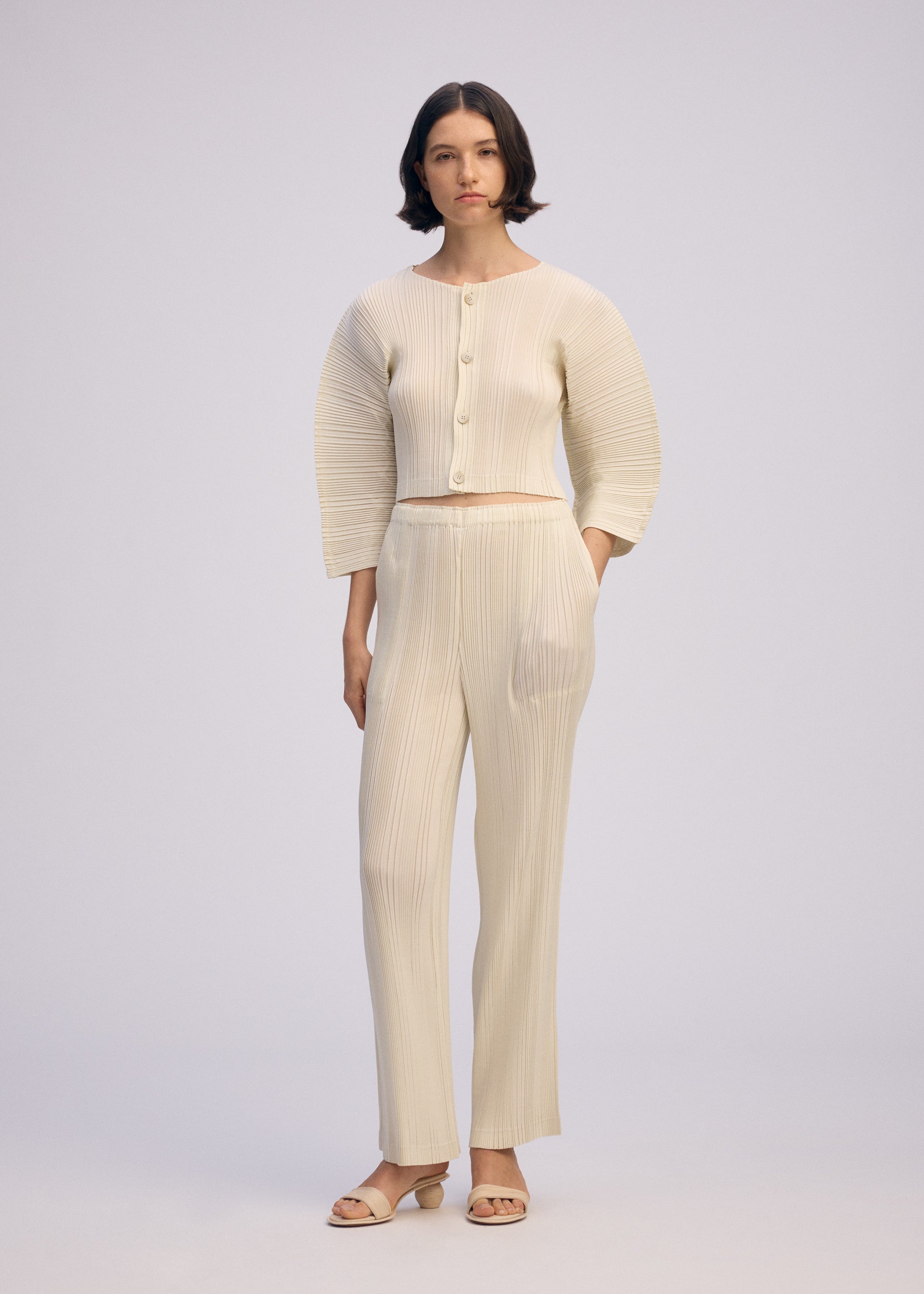 Linen Like Rib Pleats